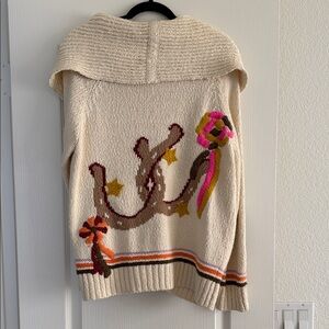 Sweater with Horseshoe Embroidery